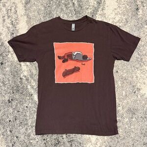 Brown Graphic Skater T-Shirt